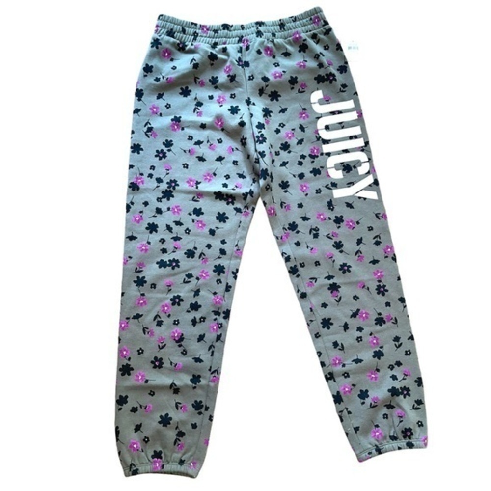 Juicy Couture Y2k Joggers Floral Logo Spellout Sweatpants New w Tag Sweats